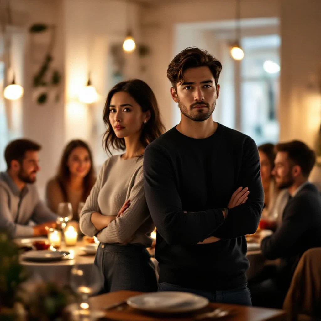 dispute couple devant amis